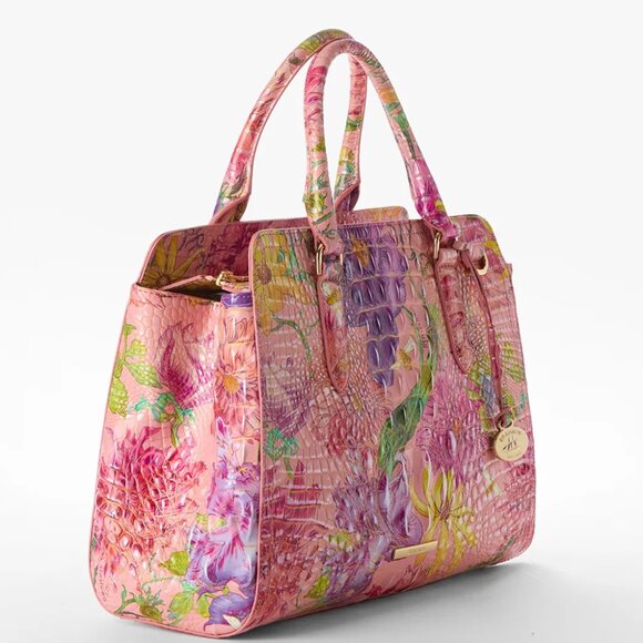 NWT ✅ Brahmin FINLEY PERENNIAL Melbourne DI Leather Satchel ✨ NWT, COA, DUST BAG - Picture 3 of 17